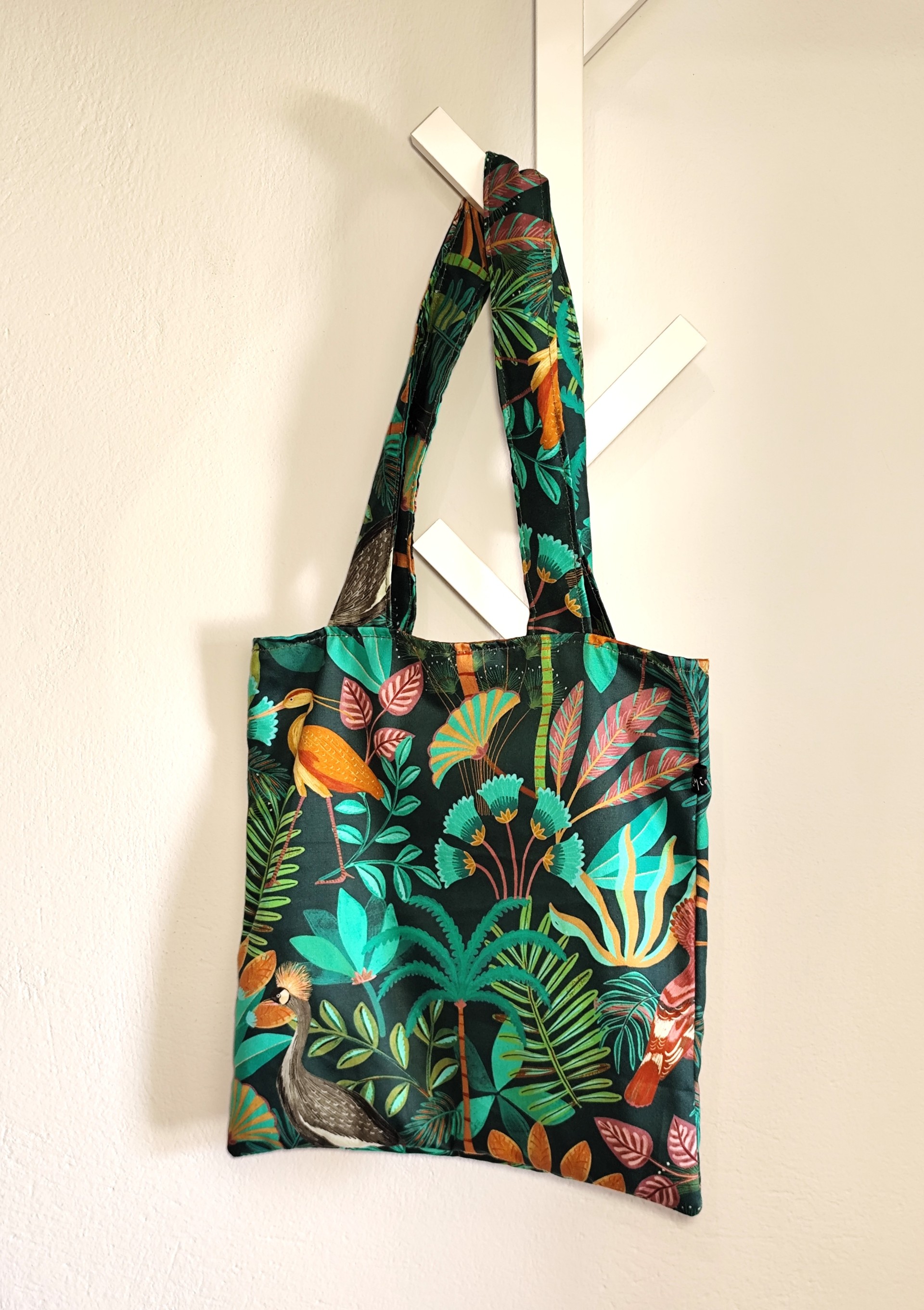 Tote bag Green bird